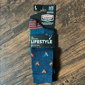 Darn Tough Dark Teal Sock NWT LG
